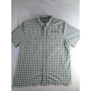 GameGuard Outdoors Shirt Mens XL Green Check Snap Fishing Short Sleeve (,P)